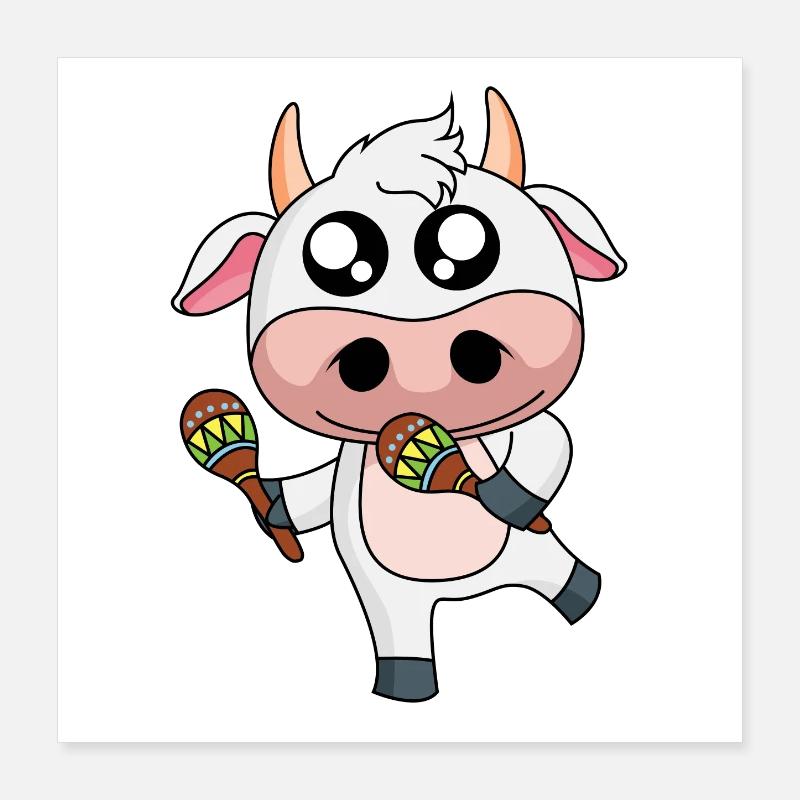 Salsa Dancing Dairy Cow Poster 16" x 16" (40x40 cm)