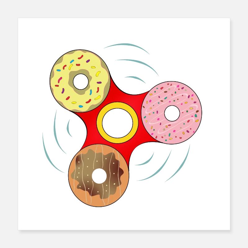 Mélange sucré de Donut Fidget Spinner Poster 40 x 40 cm