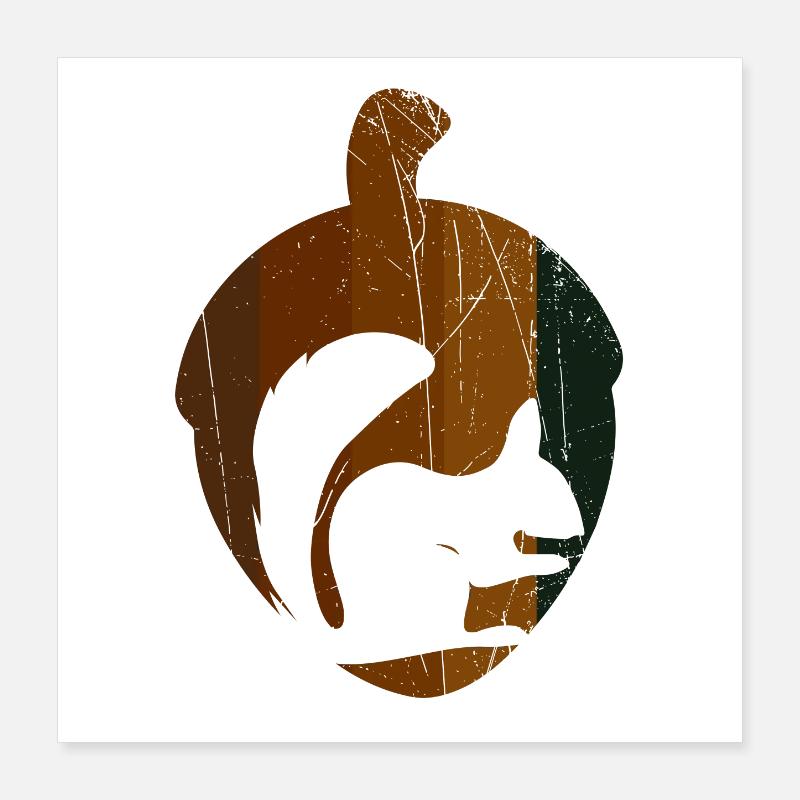Noisette écureuil - design Poster 40 x 40 cm