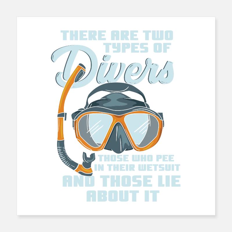 Plongée Sous-marine Cadeau Poster 40 x 40 cm