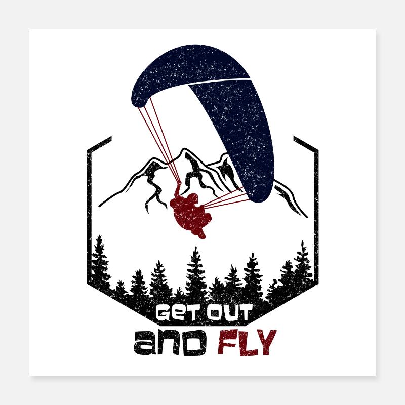 Paragliding Poster 40x40 cm