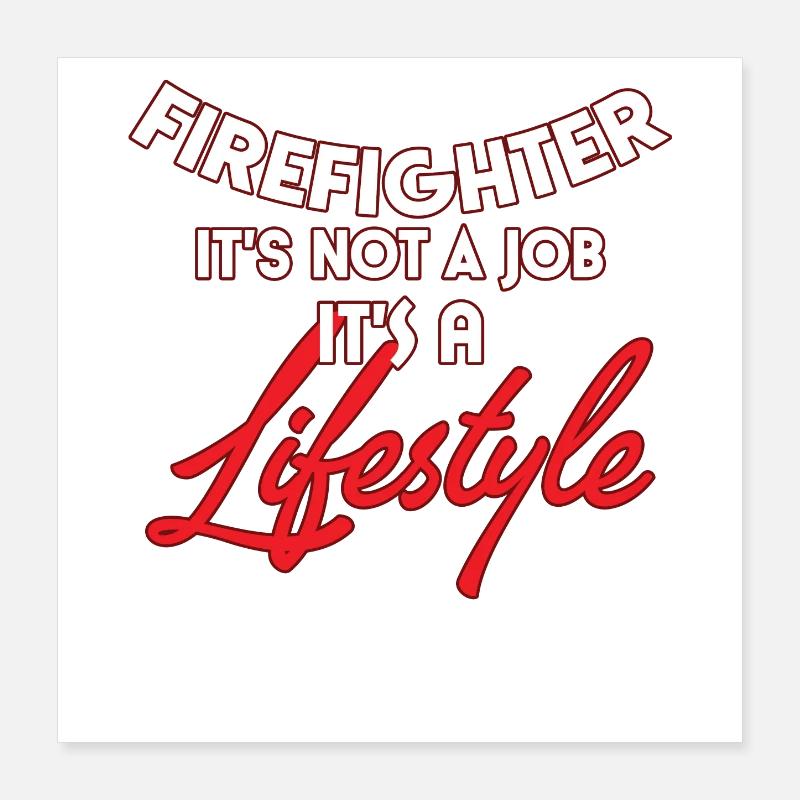 pompiers Poster 40 x 40 cm
