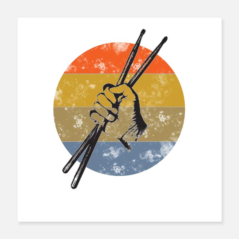 Tambour batons batteur Poster 40 x 40 cm