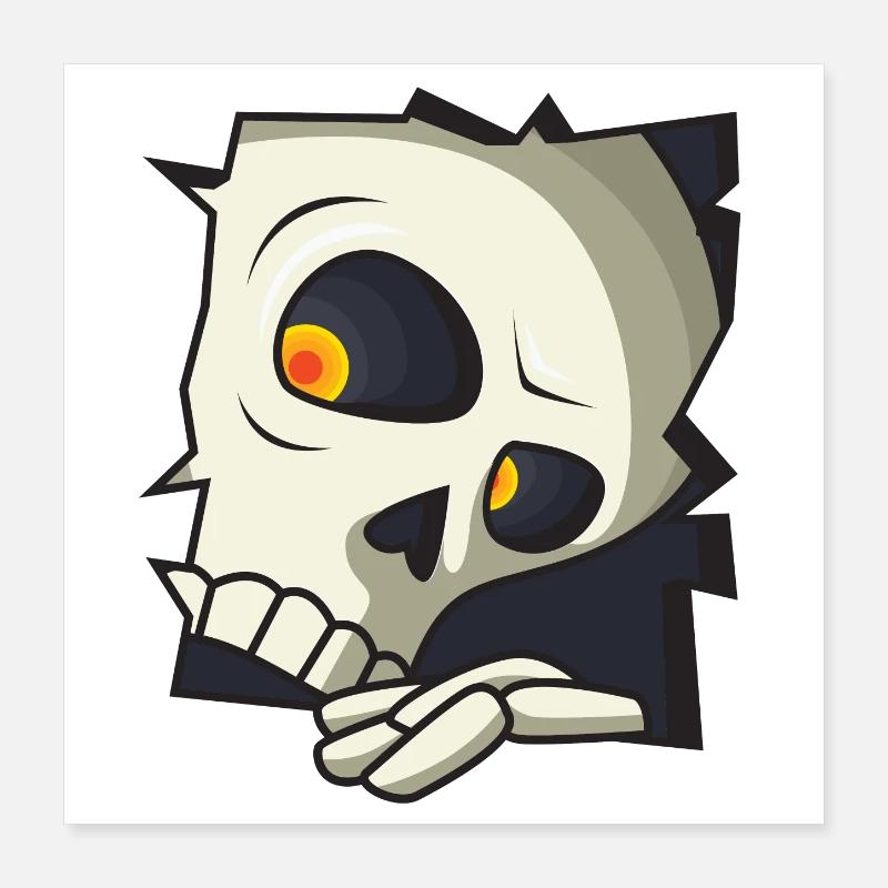 Skull - Poster 16" x 16" (40x40 cm) - white