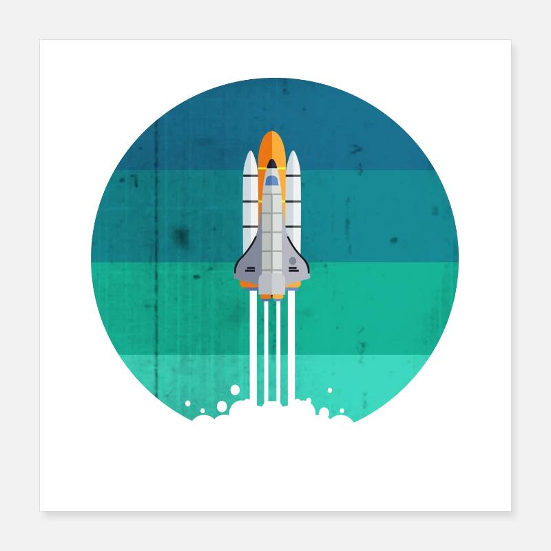 Lancement d'une fusée spatiale Poster 40 x 40 cm