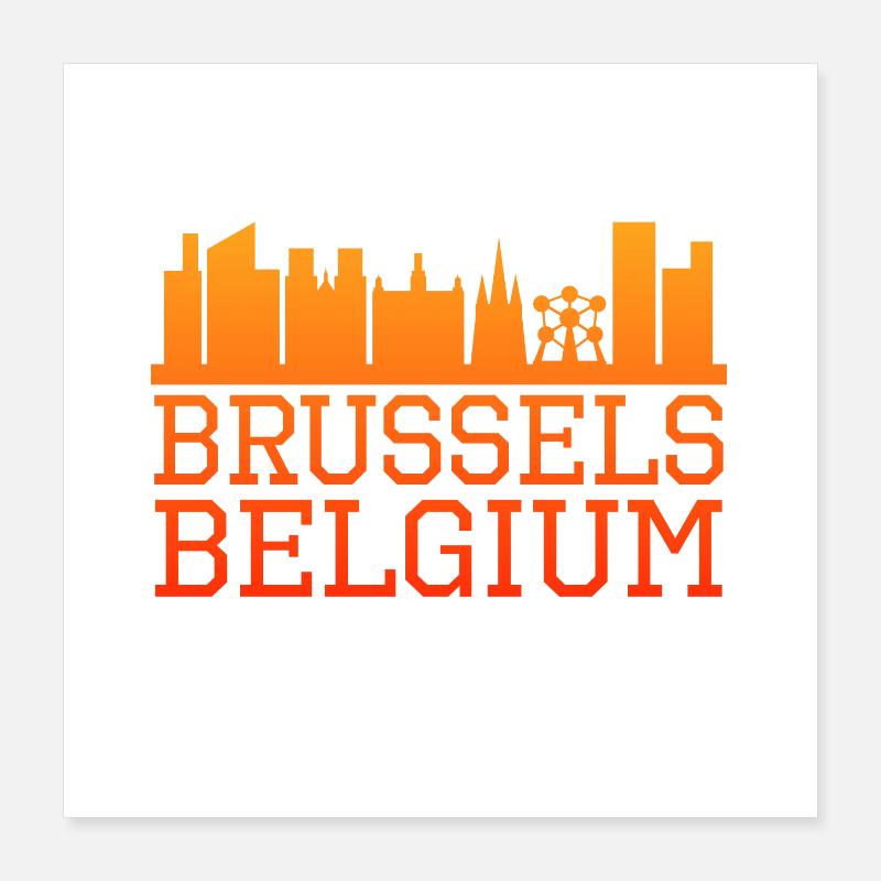 Brüssel Skyline Silhouette Design Poster 40x40 cm
