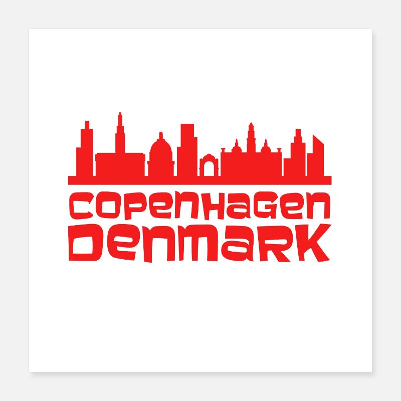 Kopenhagener Skyline Silhouette Poster 40x40 cm