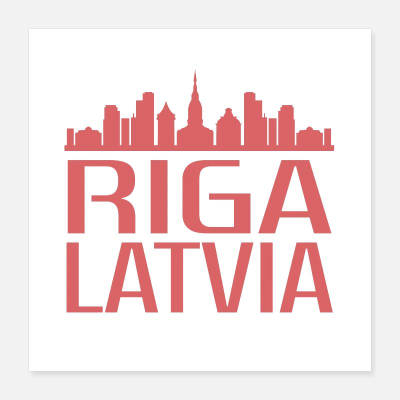 Illustration élégante de la ligne d’horizon de Riga Poster 40 x 40 cm
