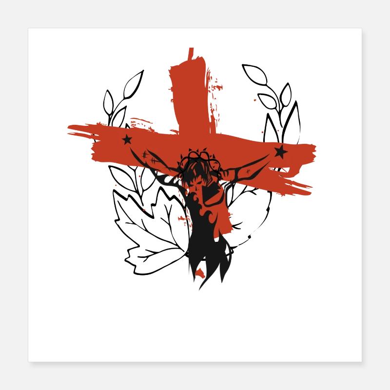 Crucifixion De Jésus Art Poster 40 x 40 cm