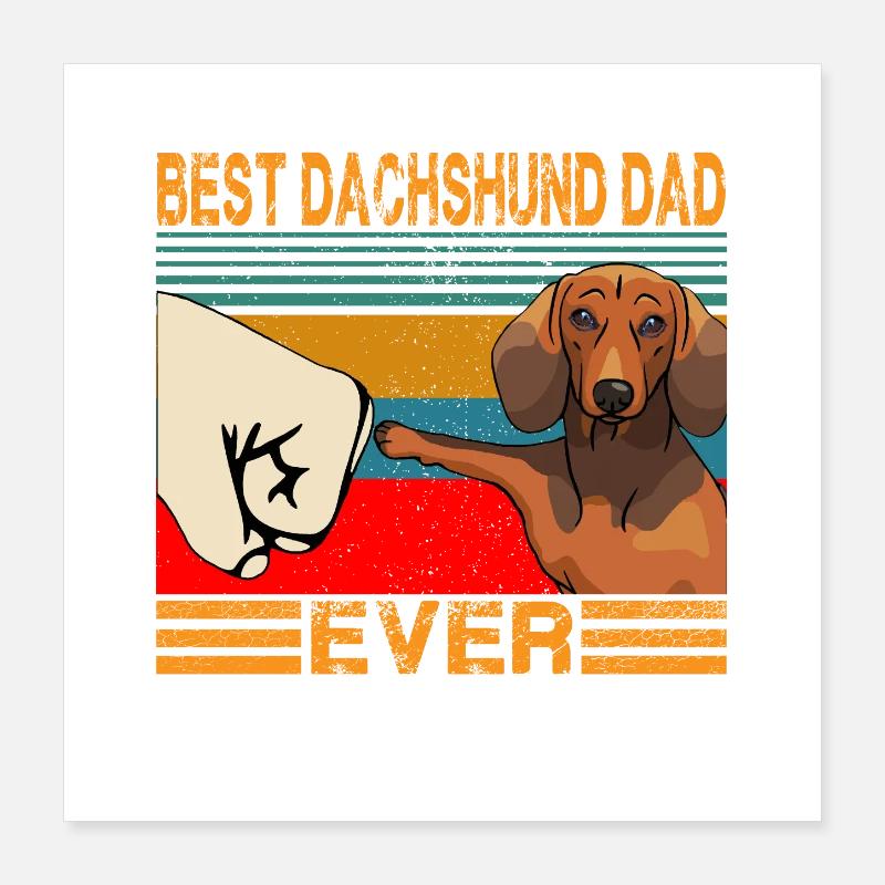 Bester Dackel Dad Ever Funny Cat Daddy Vatertag Poster 40x40 cm