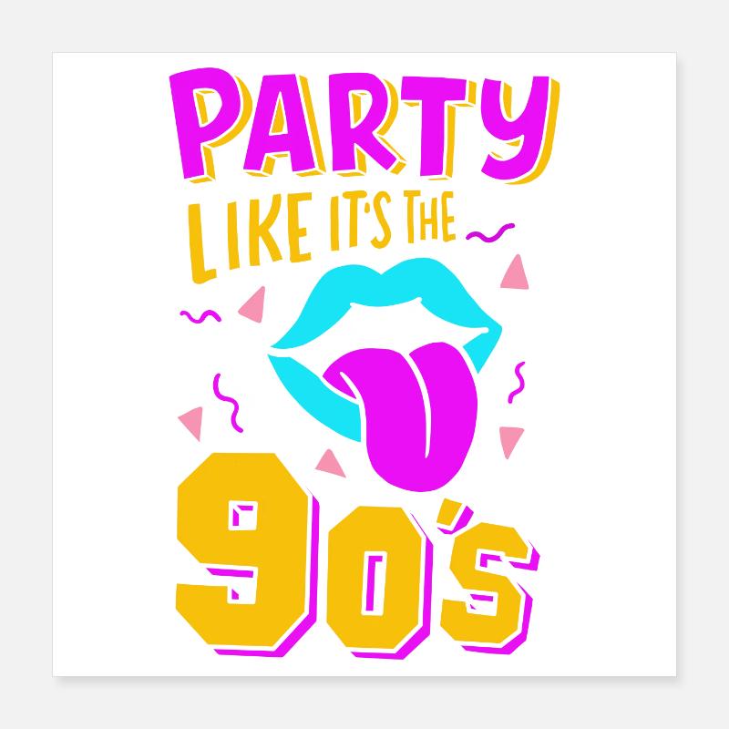 90s Party Poster 16" x 16" (40x40 cm)