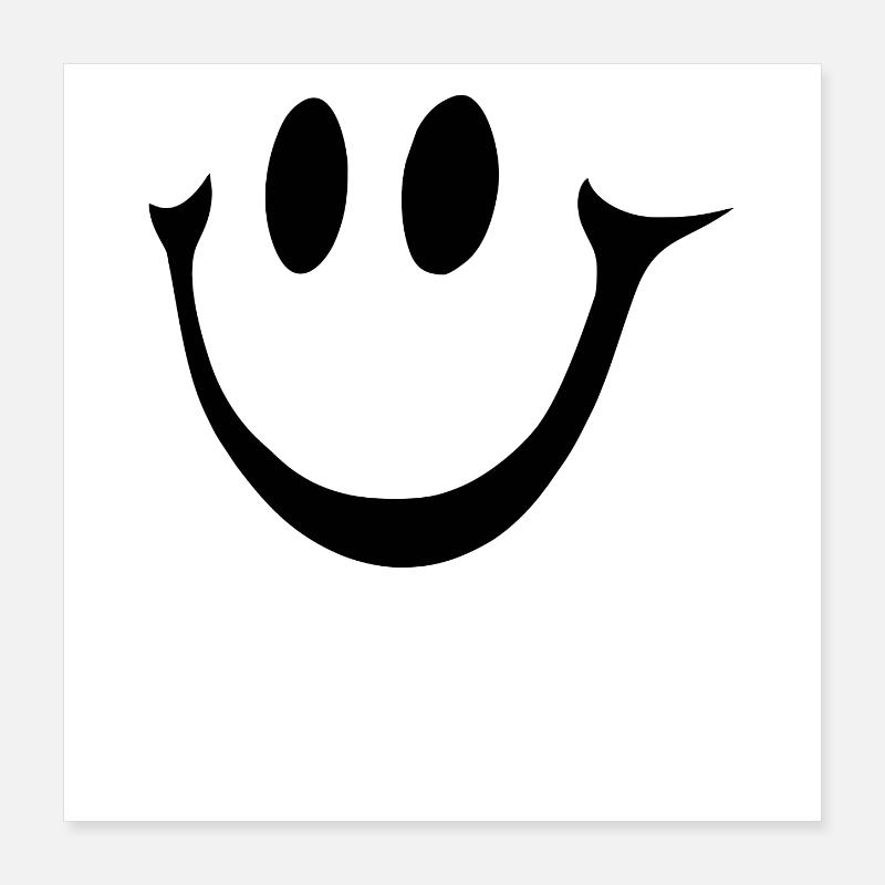 Visage souriant Conception de sourire simple Poster 40 x 40 cm