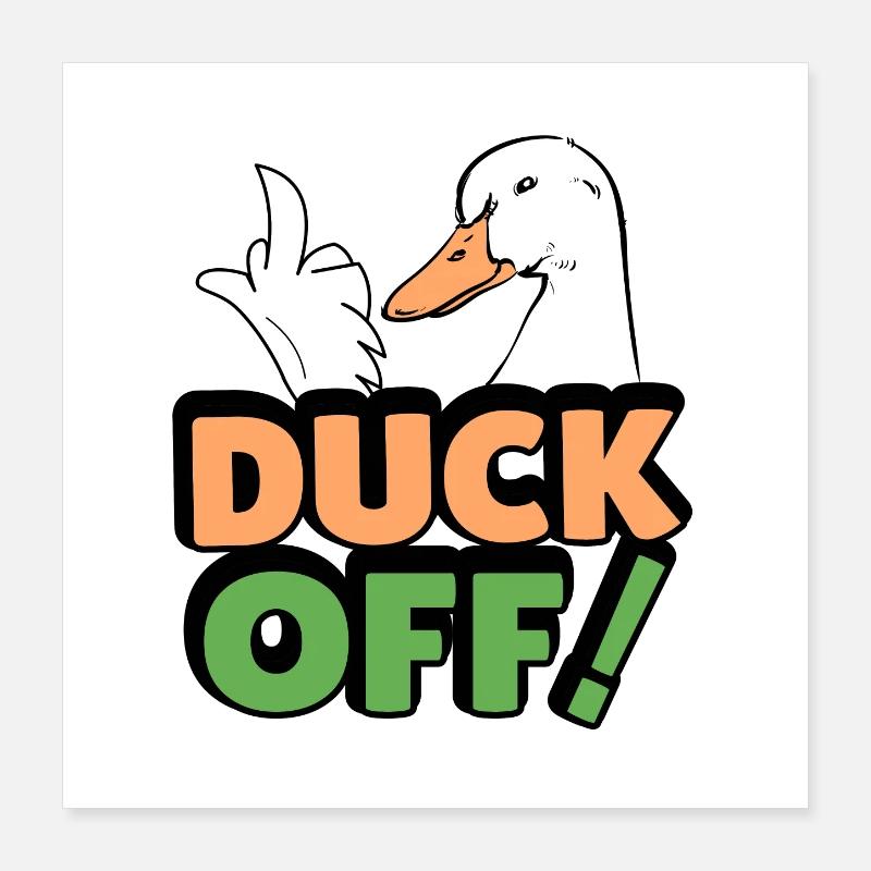 canard hors canard effronté élégant baiser - Poster 40 x 40 cm - blanc