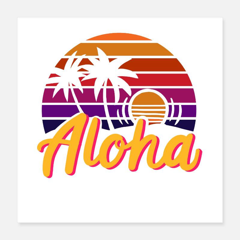 Hawaii Summer Aloha Poster 16" x 16" (40x40 cm)
