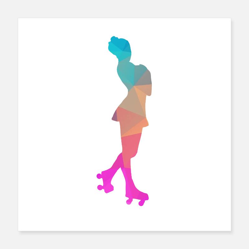 Conception abstraite de glace et de patins à roulettes Poster 40 x 40 cm