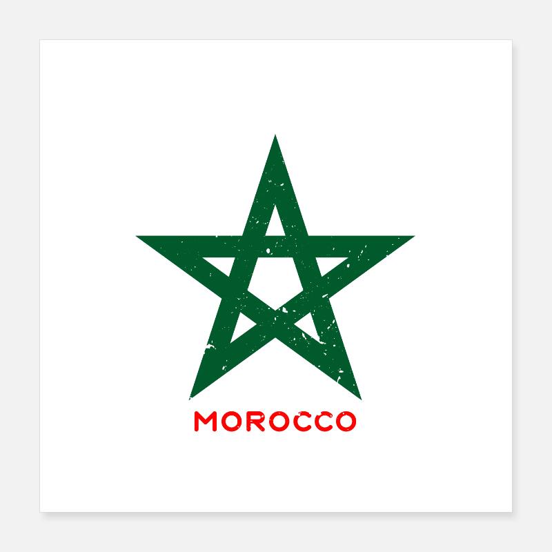 Vert cinq étoiles style marocain Poster 40 x 40 cm