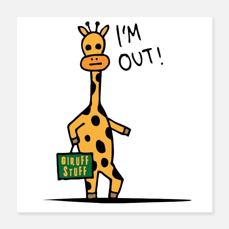 Lässigkeit auf langen Beinen coole Giraffe Poster 40x40 cm