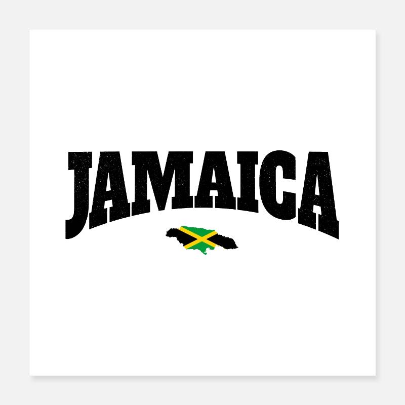 Drapeau de la Jamaïque Neon Contraste Poster 40 x 40 cm