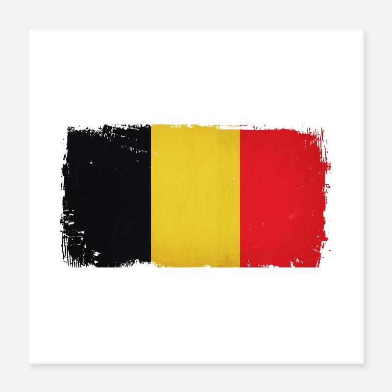 Drapeau Grunge Belgium Poster 40 x 40 cm