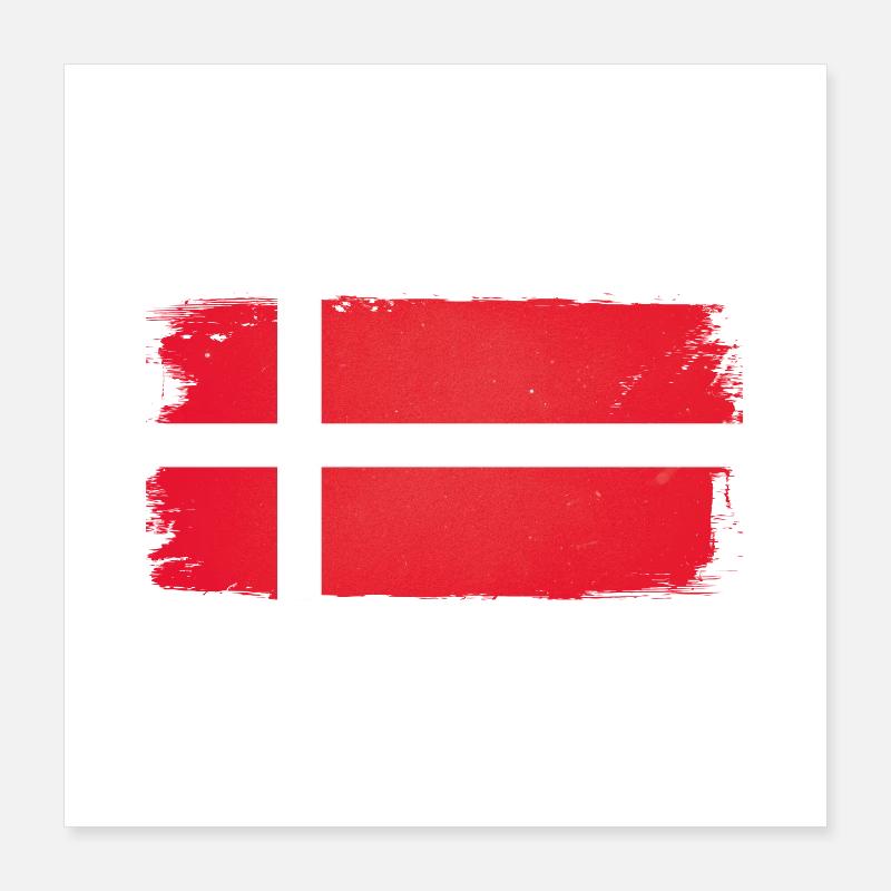 Denmark Denmark flag Poster 16" x 16" (40x40 cm)
