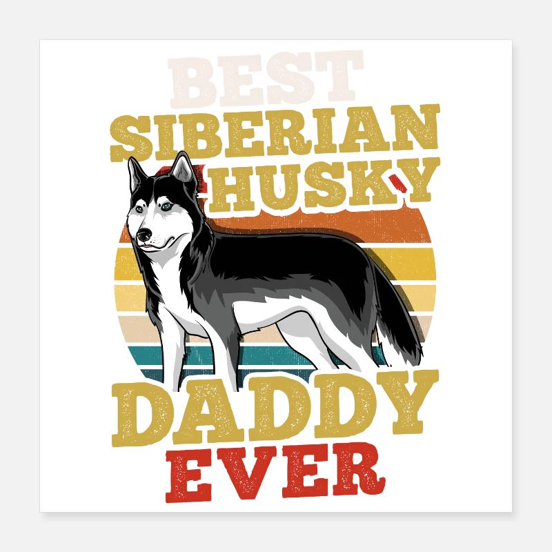 Siberian Husky Retro Poster 16" x 16" (40x40 cm)