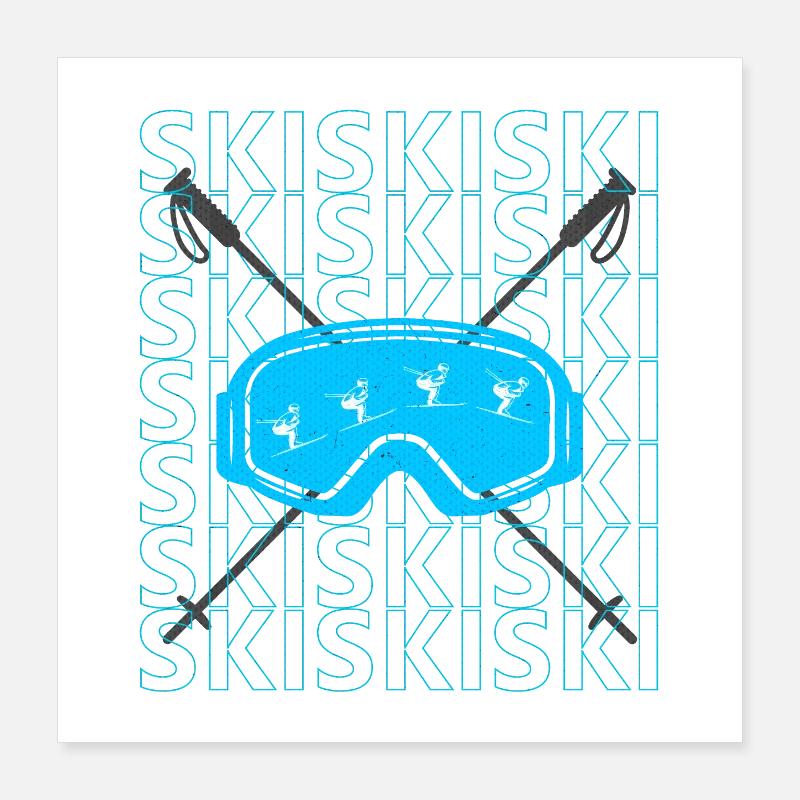 Ski ski goggles skiing Poster 16" x 16" (40x40 cm)