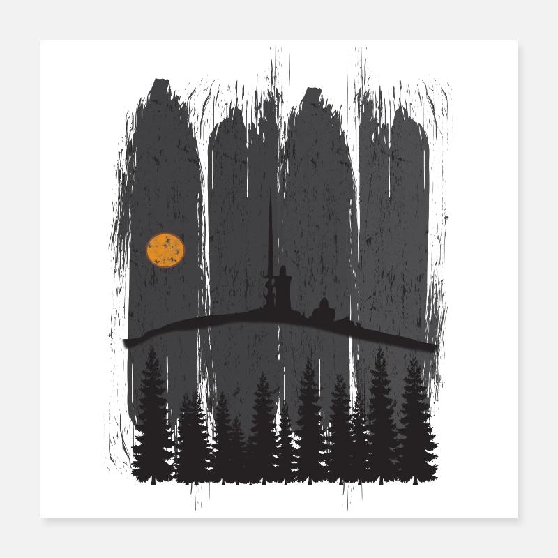 Harz Style - Brocken Wald Wandern Geschenk Poster 40x40 cm