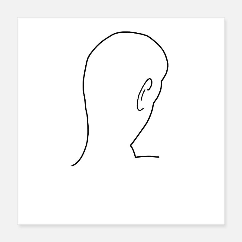 Back of the head bald Poster 16" x 16" (40x40 cm)