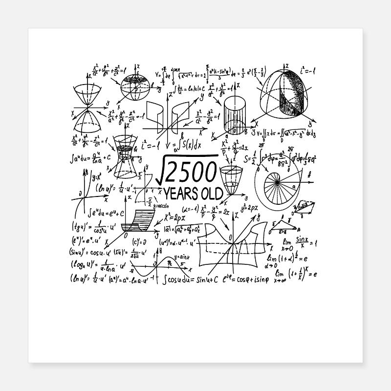 50 Geburtstag Mathelehrer Poster 40x40 cm