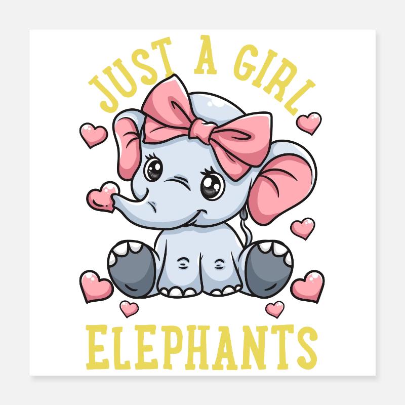 Elephant Elephant Lovers Poster 16" x 16" (40x40 cm)