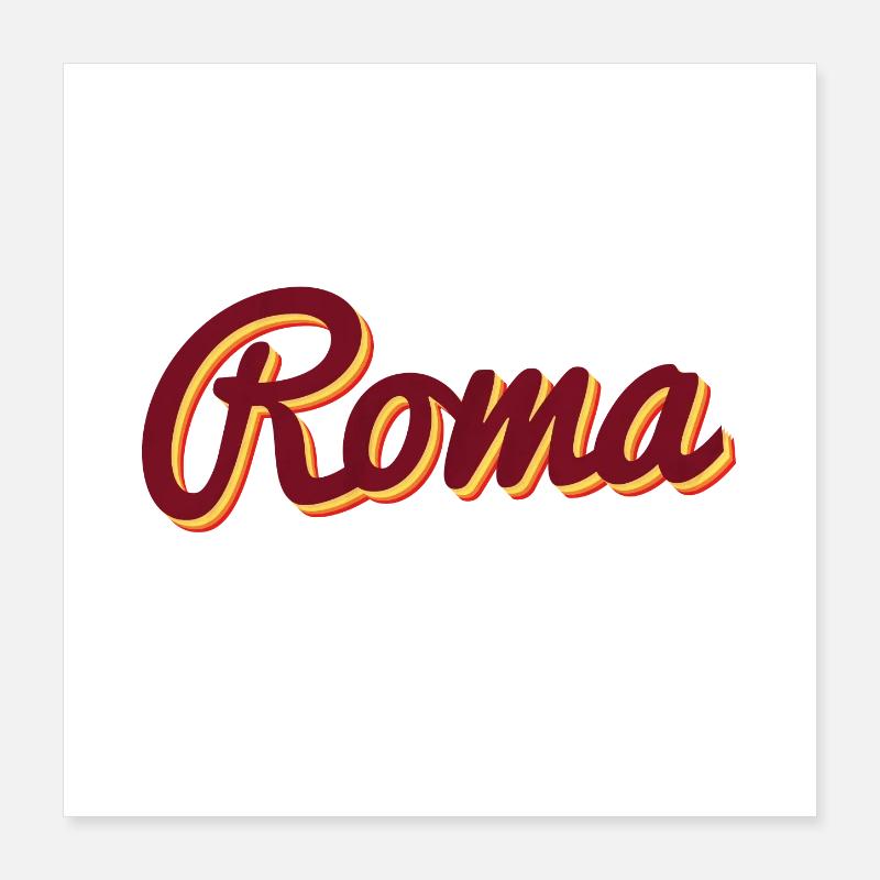Typographie Roma Italie Poster 40 x 40 cm