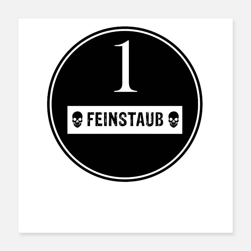 Feinstaub Plakette Umweltplakette Diesel Poster 40x40 cm
