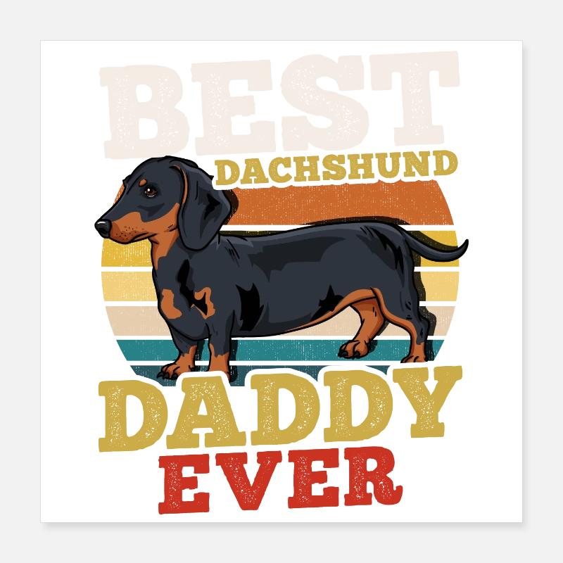 Dackel Hundevater Retro Poster 40x40 cm