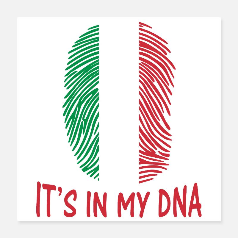drapeau de conception d'autocollant de l'Italie Italia c'est dans mon ADN Poster 40 x 40 cm