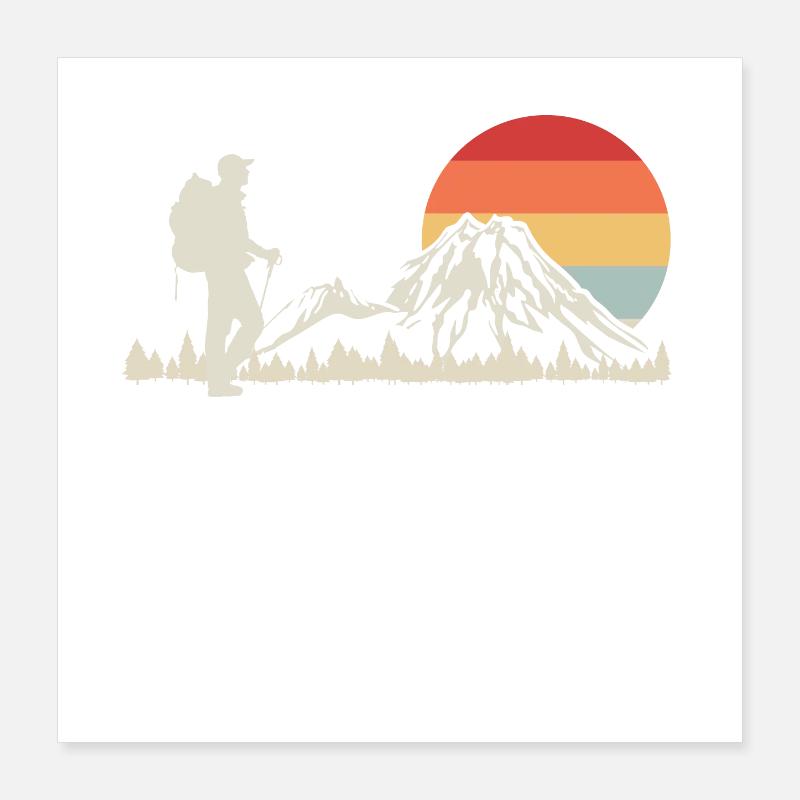Wandern Wanderer Poster 40x40 cm