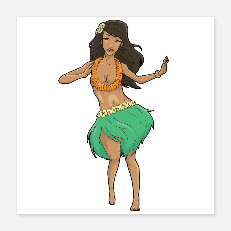 Hula Dancer Poster 16" x 16" (40x40 cm)