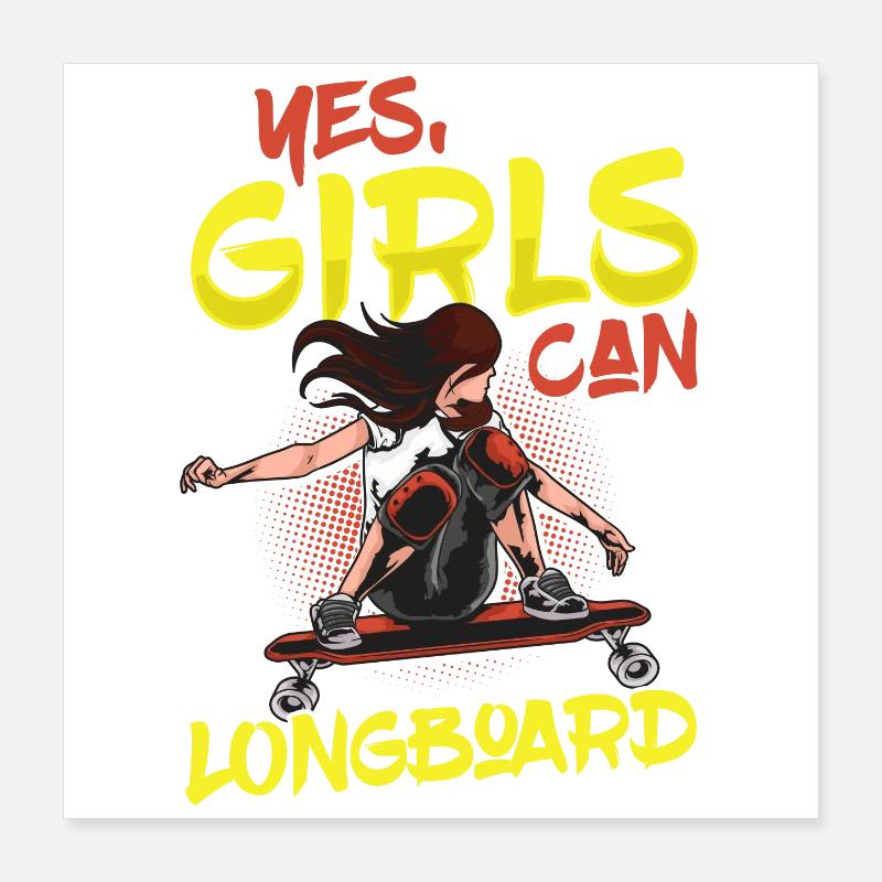 Longboarding Longboarder Longboard Poster 40x40 cm