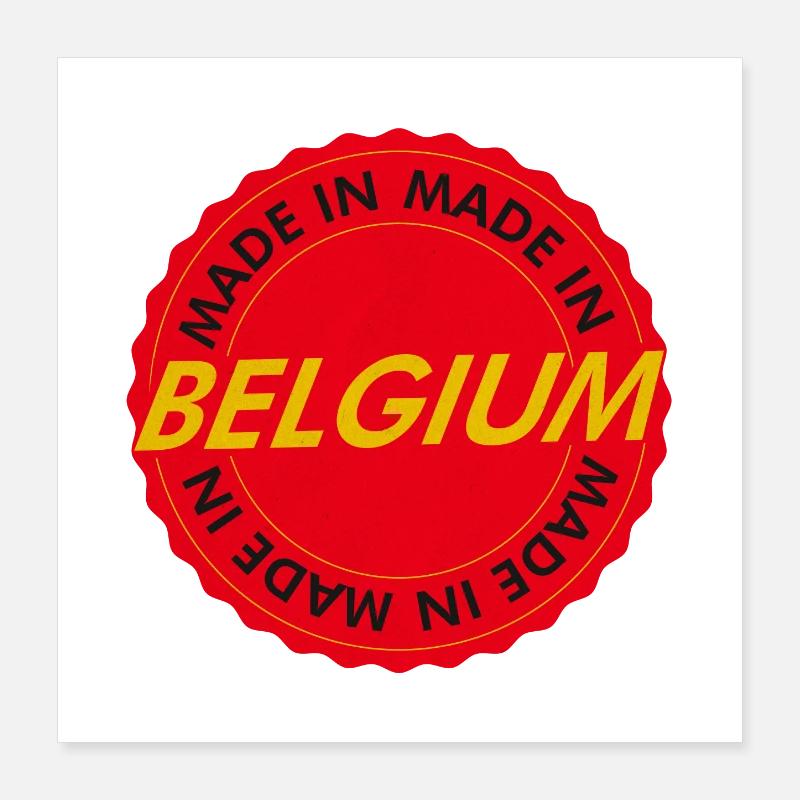 Né en Belgique Poster 40 x 40 cm