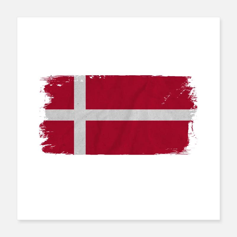 Denmark flag Poster 16" x 16" (40x40 cm)