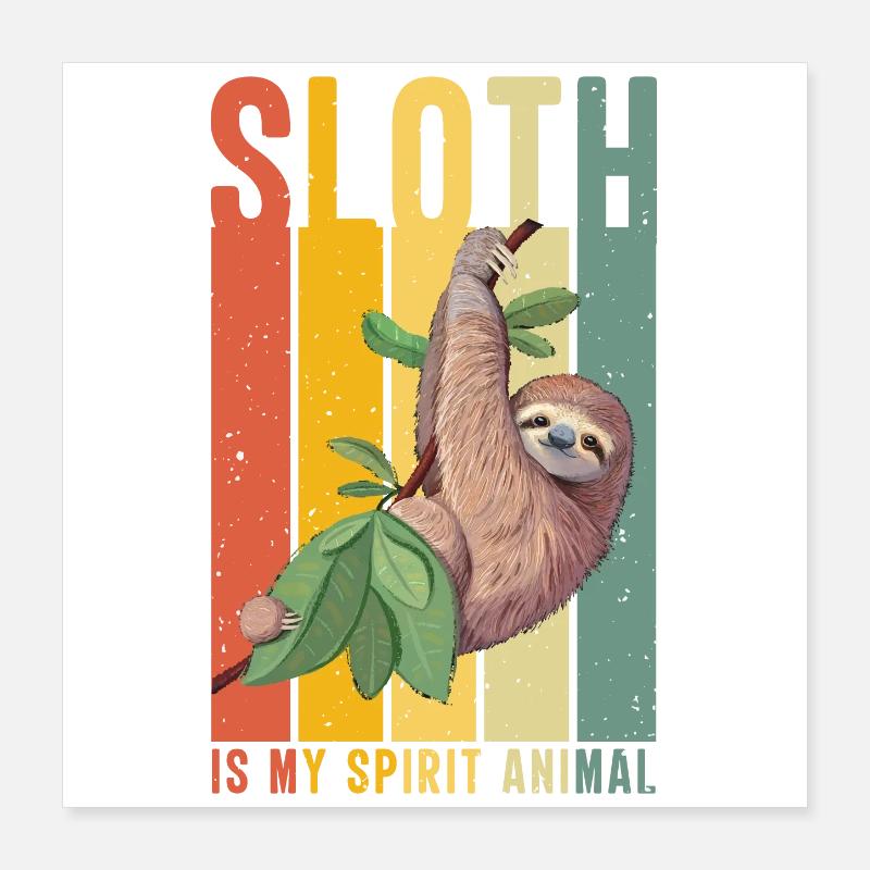 sloth Poster 16" x 16" (40x40 cm)