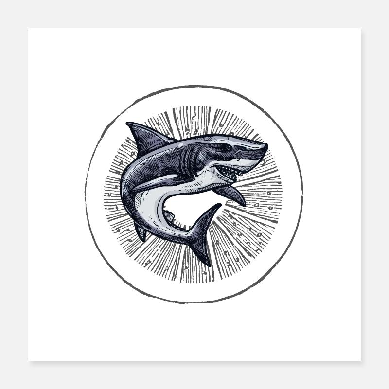 Dancing Shark Poster 40 x 40 cm