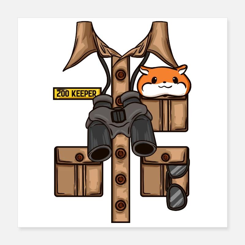 Tierpfleger Savanne Afrika Poster 40x40 cm