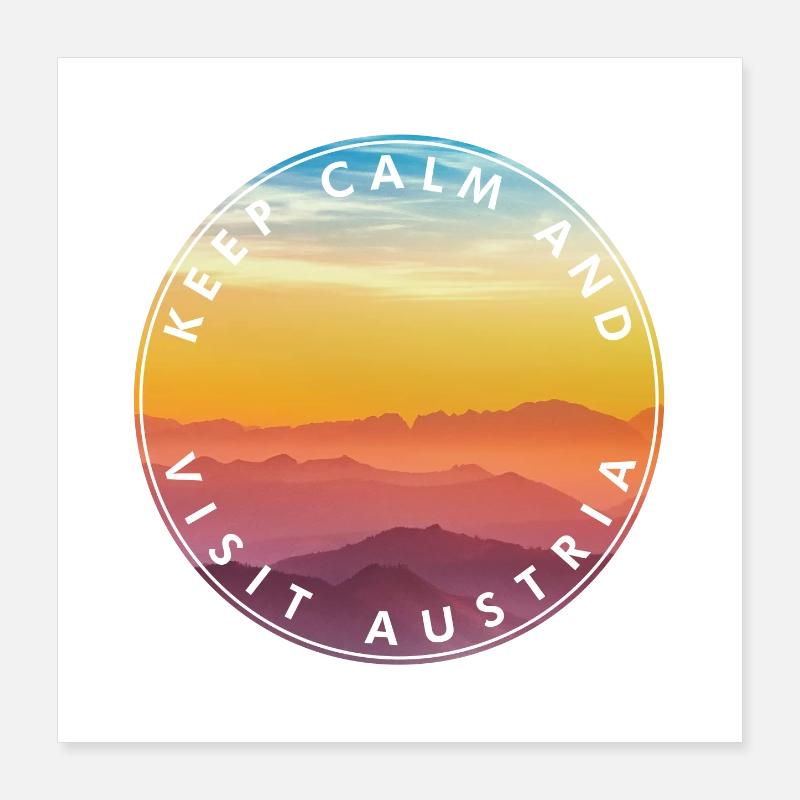 Keep Calm Visit Austria Kreis Badge Poster 16" x 16" (40x40 cm)