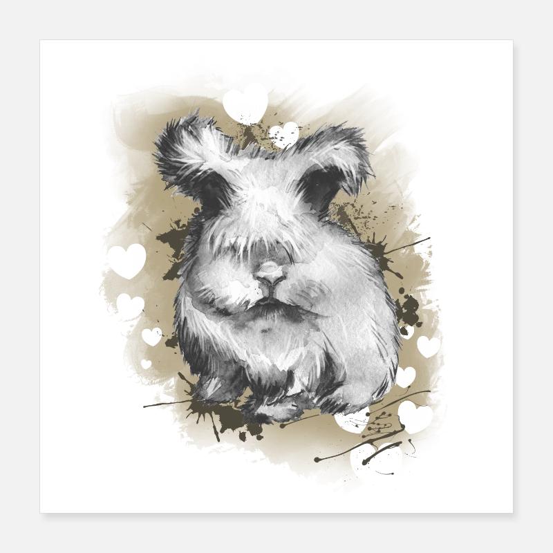 Lapin lapin Poster 40 x 40 cm