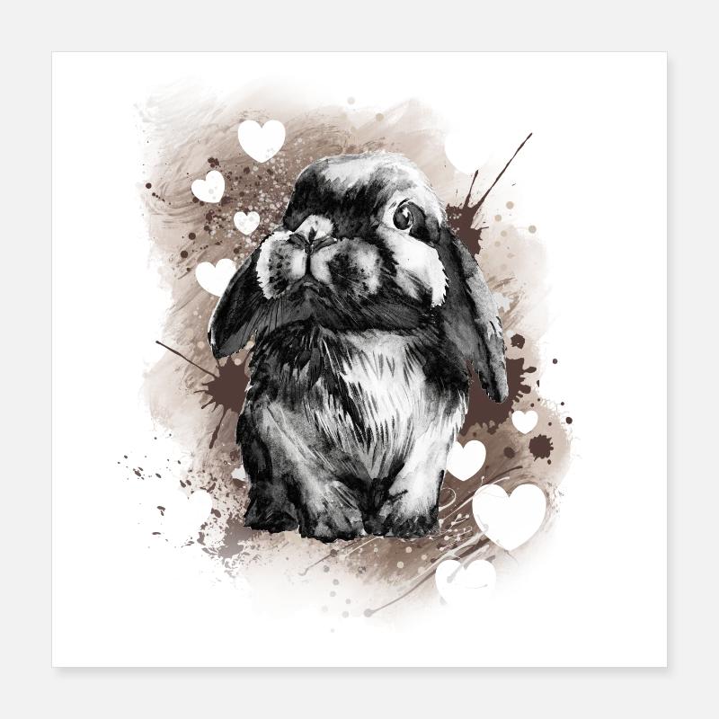 Rabbit Poster 16" x 16" (40x40 cm)