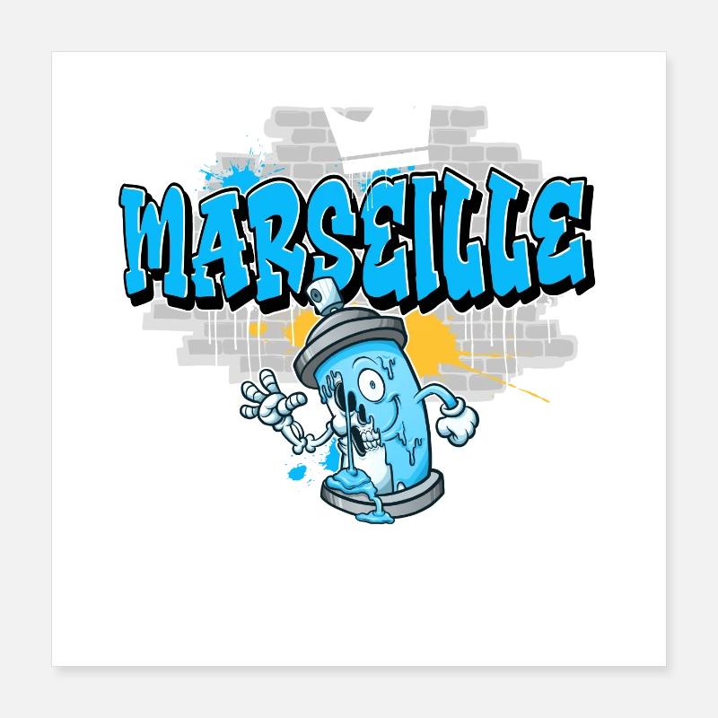 Marseille Graffiti Poster 40x40 cm