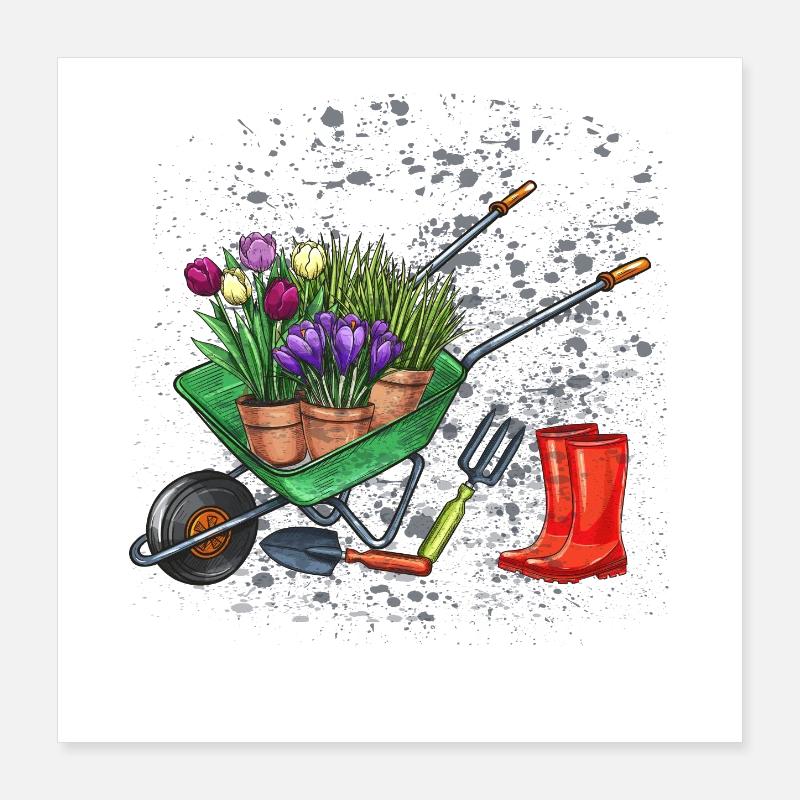 Garten Gärtner Poster 40x40 cm