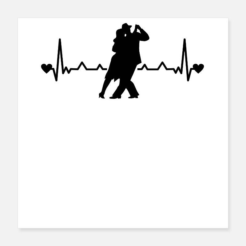 Tango Argentino Heartbeat Tango Danseur Couple Poster 40 x 40 cm