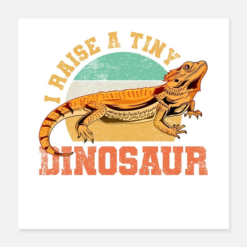Bartagame Eidechse Reptil Vintage Poster 40x40 cm