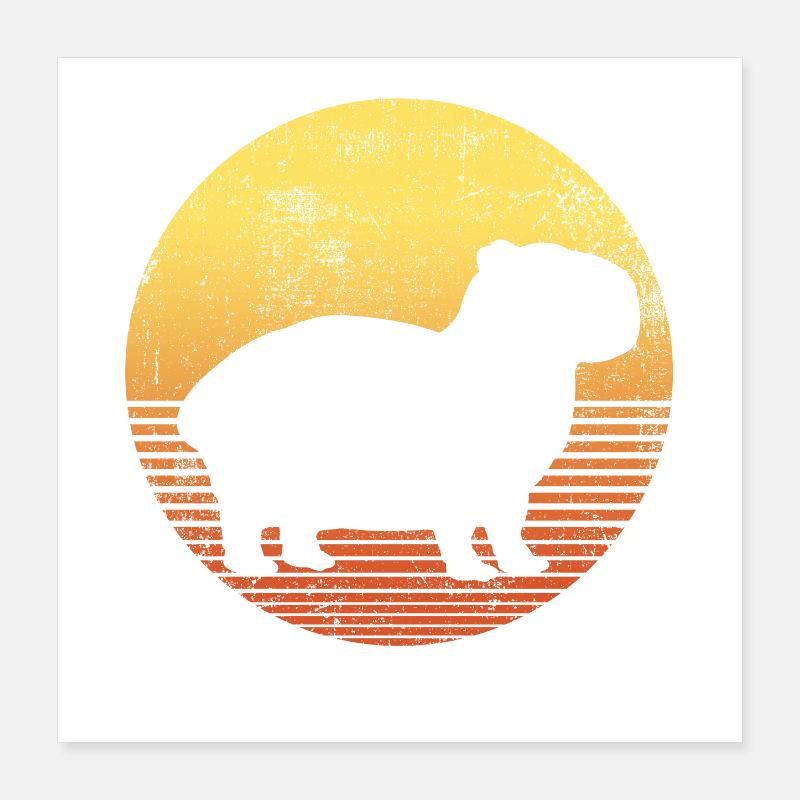 Capybara Vintage Poster 16" x 16" (40x40 cm)